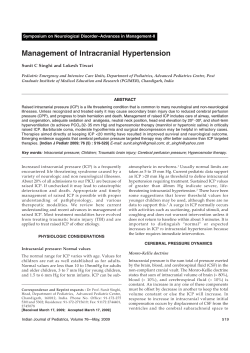 Management of Intracranial Hypertension Symposium on Neurological Disorder–Advances in Management-II