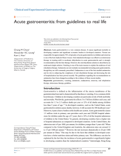Acute gastroenteritis: from guidelines to real life Clinical and Experimental Gastroenterology Dove press