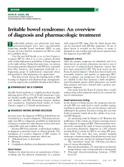 Irritable bowel syndrome: An overview of diagnosis and pharmacologic treatment