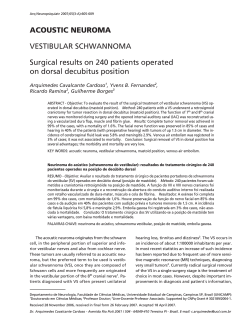 ACOUSTIC NEUROMA VESTIBULAR SCHWANNOMA Surgical results on 240 patients operated