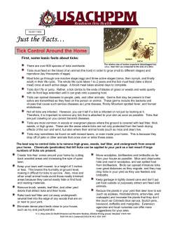 Just the Facts… Tick Control Around the Home