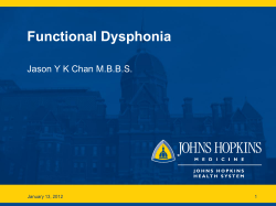 Functional Dysphonia Jason Y K Chan M.B.B.S.  January 13, 2012