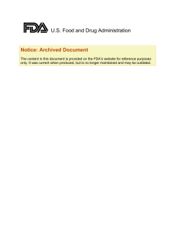 U.S. Food and Drug Administration Notice: Archived Document