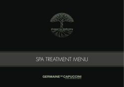 Spa treatment menu