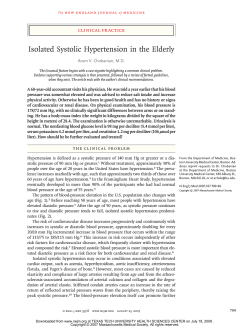 Isolated Systolic Hypertension in the Elderly clinical practice Aram V. Chobanian, M.D.