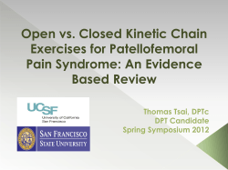 Open vs. Closed Kinetic Chain Exercises for Patellofemoral Pain Syndrome: An Evidence