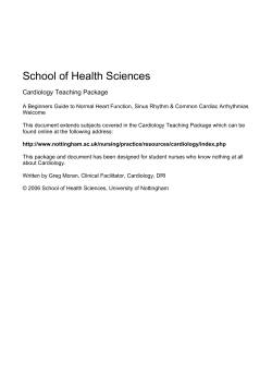 School of Health Sciences  Cardiology Teaching Package