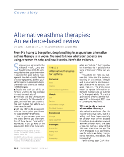 Alternative asthma therapies: An evidence-based review
