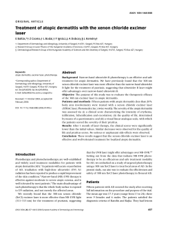 Treatment of atopic dermatitis with the xenon chloride excimer laser