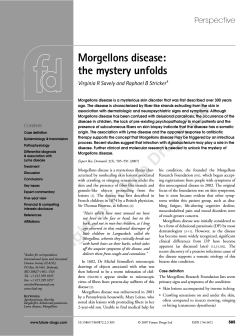 d  Morgellons disease: the mystery unfolds