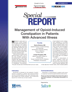 REPORT Management of Opioid-Induced Constipation in Patients With Advanced Illness