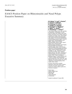 EAACI Position Paper on Rhinosinusitis and Nasal Polyps Executive Summary Position paper