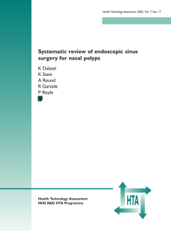 HTA Systematic review of endoscopic sinus surgery for nasal polyps K Dalziel