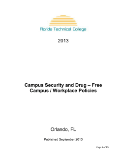 2013  Orlando, FL Campus Security and Drug – Free