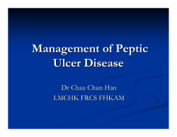 Management of Peptic Ulcer Disease Dr Chau