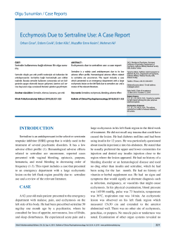 Ecchymosis Due to Sertraline Use: A Case Report Orhan Cinar