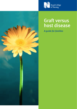 Graft versus host disease A guide for families