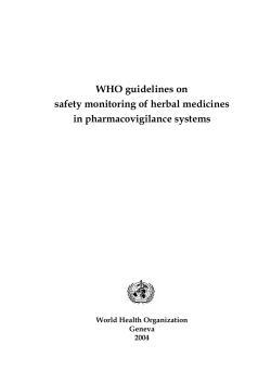 WHO guidelines on safety monitoring of herbal medicines in pharmacovigilance systems