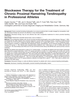Shockwave Therapy for the Treatment of Chronic Proximal Hamstring Tendinopathy