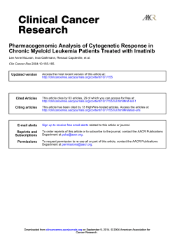 Pharmacogenomic Analysis of Cytogenetic Response in