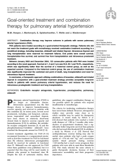 Goal-oriented treatment and combination therapy for pulmonary arterial hypertension