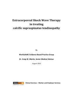 Extracorporeal Shock Wave Therapy  in treating  calcific supraspinatus tendinopathy 