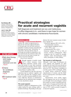 OBG Practical strategies for acute and recurrent vaginitis