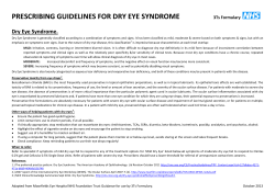 PRESCRIBING GUIDELINES FOR DRY EYE SYNDROME Dry Eye Syndrome. 3Ts Formulary
