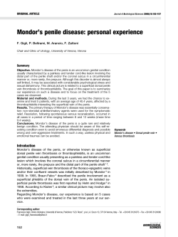Mondor’s penile disease: personal experience Original article Summary