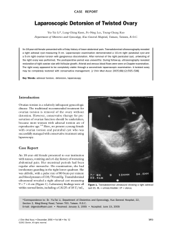 Laparoscopic Detorsion of Twisted Ovary CASE  REPORT