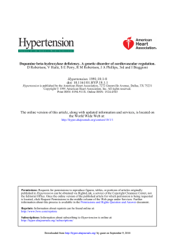 D Robertson, V Haile, S E Perry, R M Robertson,... 1991;18:1-8 doi: 10.1161/01.HYP.18.1.1 Dopamine beta-hydroxylase deficiency. A genetic disorder of cardiovascular regulation.