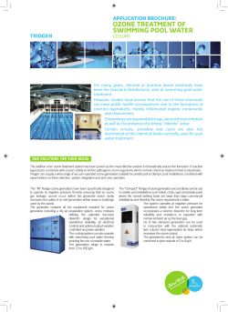 OZONE TREATMENT OF SWIMMING POOL WATER APPLICATION BROCHURE:
