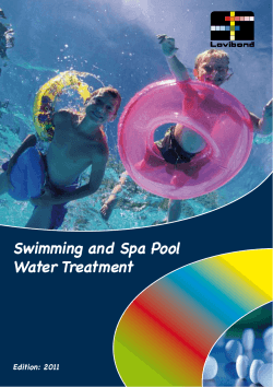 Swimming and Spa Pool Water Treatment Edition: 2011