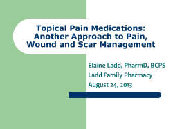 Topical Pain Medications: Another Approach to Pain, Wound and Scar Management