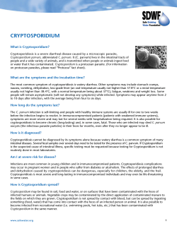 CRYPTOSPORIDIUM What is Cryptosporidium?