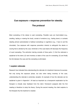 Cue exposure + response prevention for obesity: The protocol