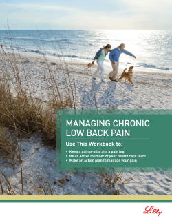 mANAGING ChroNIC Low bACk pAIN Use This Workbook to: