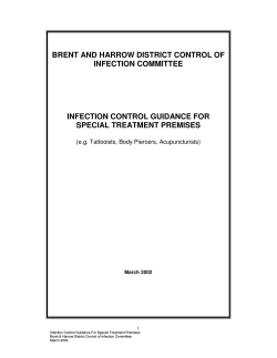 BRENT AND HARROW DISTRICT CONTROL OF INFECTION COMMITTEE  INFECTION CONTROL GUIDANCE FOR