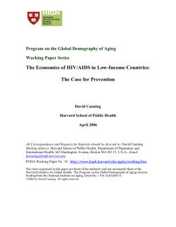 The Economics of HIV/AIDS in Low-Income Countries: The Case for Prevention