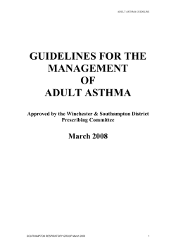 GUIDELINES FOR THE MANAGEMENT OF