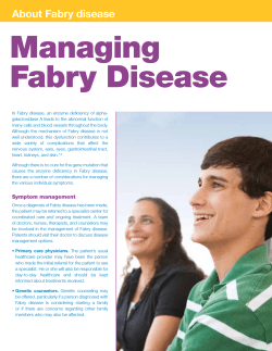 Managing Fabry disease About Fabry disease