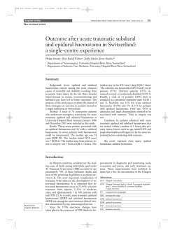 Outcome after acute traumatic subdural and epidural haematoma in Switzerland: