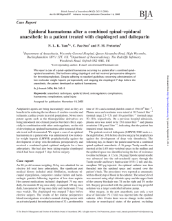 Epidural haematoma after a combined spinal–epidural