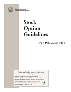 Stock Option Guidelines FTB Publication 1004