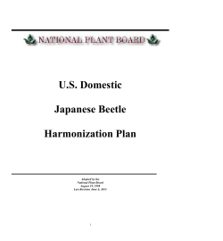 U.S. Domestic Japanese Beetle Harmonization Plan