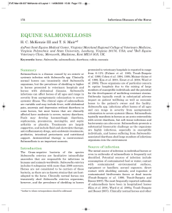 EQUINE SALMONELLOSIS H. C. McKenzie III and T. S. Mair*