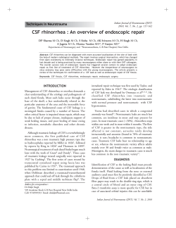 CSF rhinorrhea : An overview of endoscopic repair Techniques in Neurotrauma 157
