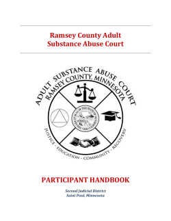 Ramsey County Adult Substance Abuse Court PARTICIPANT HANDBOOK