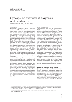 Syncope: an overview of diagnosis and treatment
