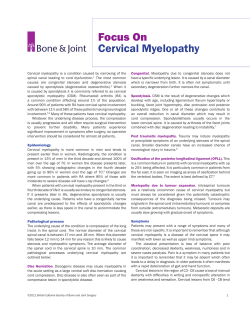 Focus On Cervical Myelopathy